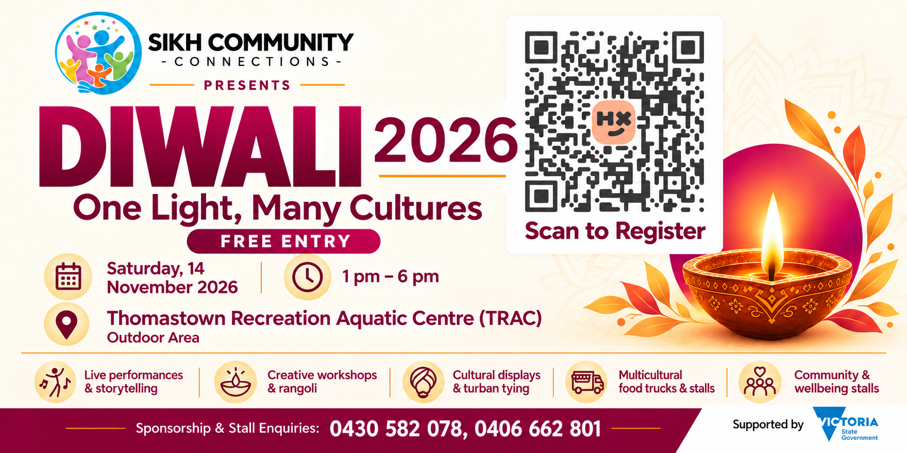 Diwali Celebration Flyer with QR Registration